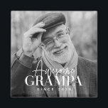 Phantastische Grampa Seit 20XX Einfaches elegantes Magnet<br><div class="desc">Dieses einfache und moderne Design besteht aus Serifen und kursiver Typografie und fügt ein individuelles Foto hinzu</div>