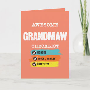 Phantastische Grandmaw Western Cowgirl Checkliste Karte