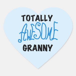 Phantastische Granny Blue Tshirts und Geschenke Herz-Aufkleber