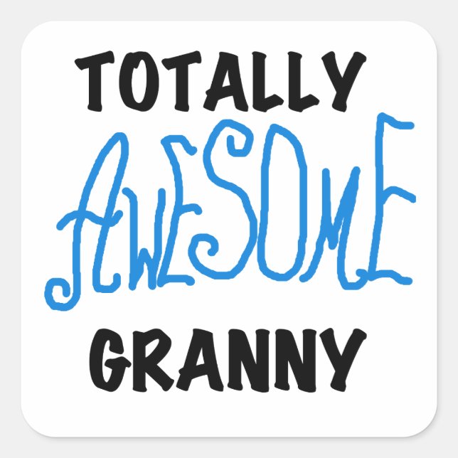 Phantastische Granny Blue Tshirts und Geschenke Quadratischer Aufkleber (Vorderseite)