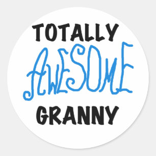 Phantastische Granny Blue Tshirts und Geschenke Runder Aufkleber