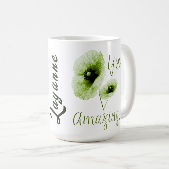 Phantastische grüne Blume Kaffeetasse (VorderseiteRechts)