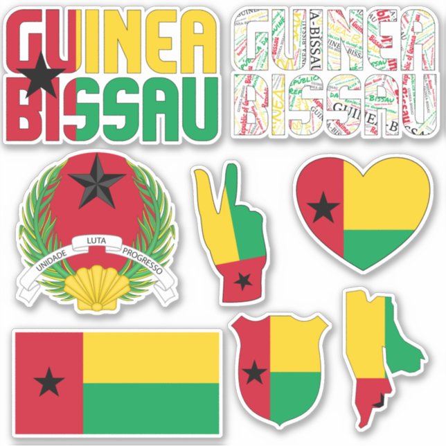 Phantastische Guinea-Bissau Formen Staatssymbole Aufkleber (Vorderseite)