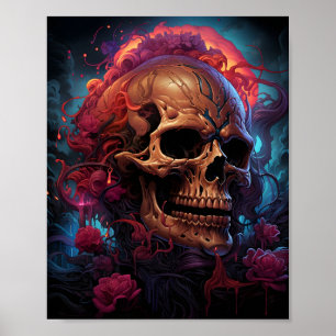 Phantastische Halloween-Skulptur in Lila Rose Poster
