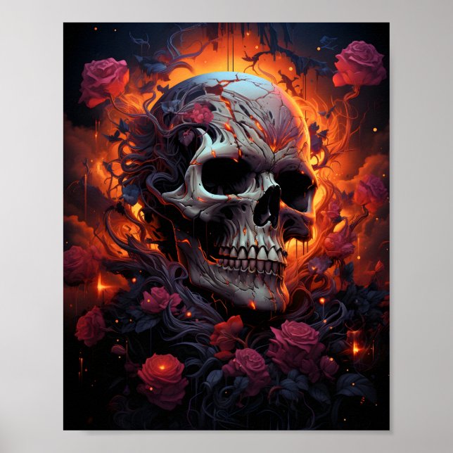 Phantastische Halloween-Skulptur in Lila Rose Poster (Vorne)