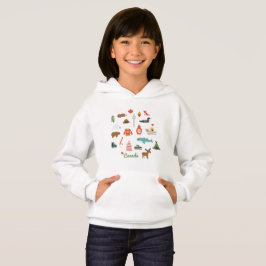 Phantastische Hand Drawn Canada Symbols Hoodie