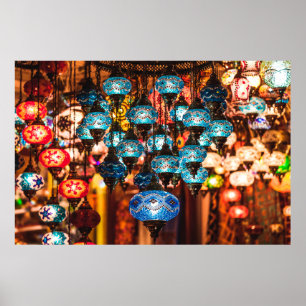 Phantastische handgefertigte türkische Lampen im  Poster