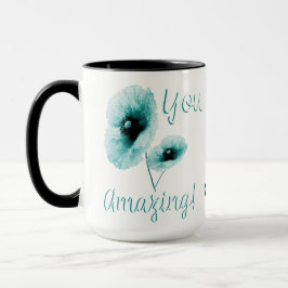 Phantastische hellblaue Blume Tasse