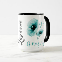 Phantastische hellblaue Blume Tasse