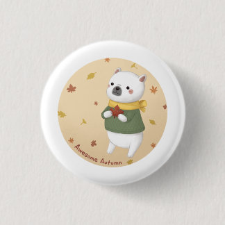 Phantastische Herbstillustrierung Kunst Button