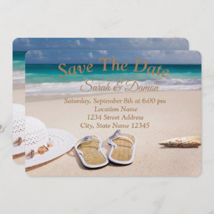 Phantastische Hochzeit am Strand, Muscheln Save th Save The Date