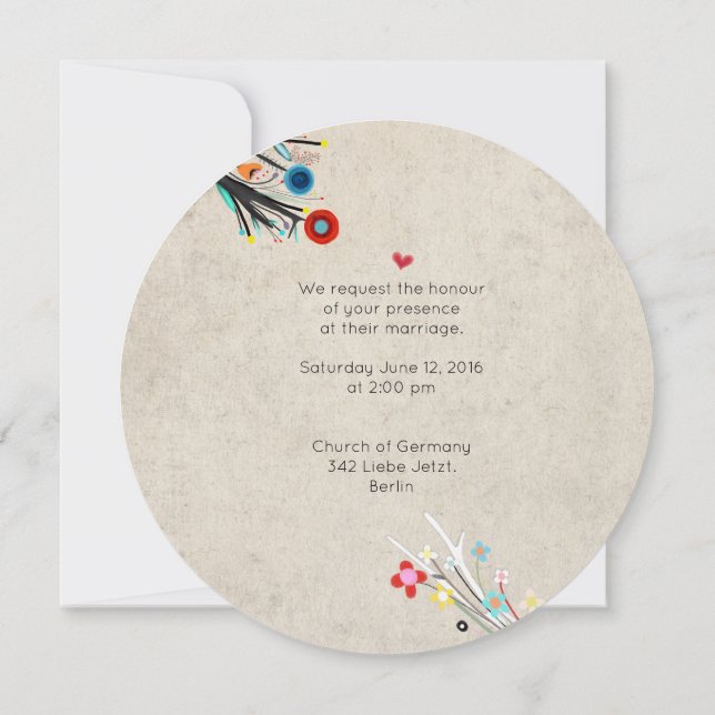 Phantastische Hochzeitseinladung Scallope Rupydete Einladung (Rückseite)