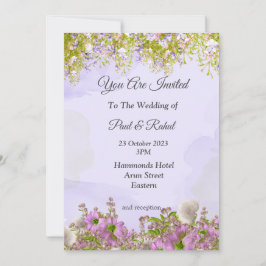 Phantastische Hochzeitseinladung, schöne violette  Einladung