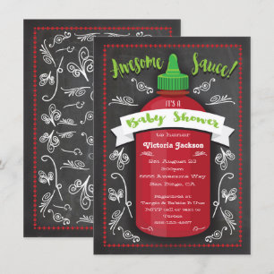 Phantastische Hot-Soße-Babydusche lädt zur Entspan Einladung