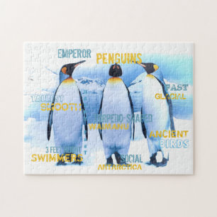 Phantastische Kaiserin Pinguine Typografie Kunst Puzzle