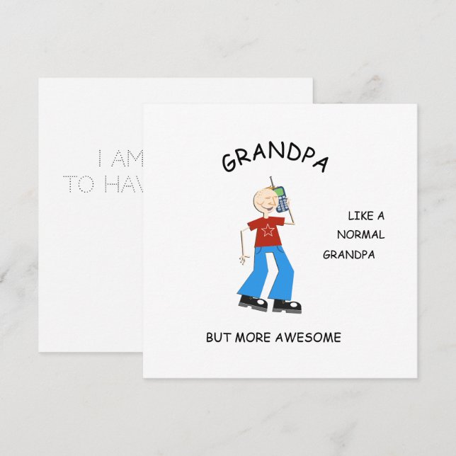 PHANTASTISCHE Karte, Grußgeschenk für Großvater Einladung (Vorne/Hinten)