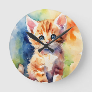 Phantastische Katzenmauer Runde Wanduhr