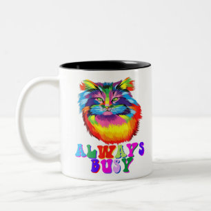 Phantastische Kitty Cool Colors Cat Lovers E Zweifarbige Tasse