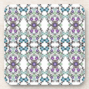 Phantastische Lacy-Darstellung der blauen Violett- Getränkeuntersetzer