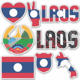 Phantastische Laos Shapes Staatssymbole Aufkleber