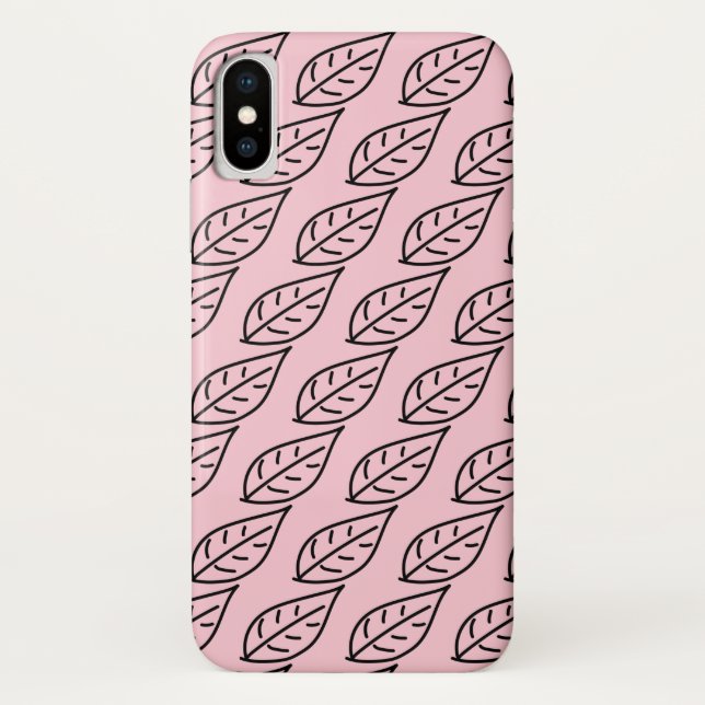 Phantastische Leaf Sketch Rosa Telefonabdeckung /  Case-Mate iPhone Hülle (Rückseite)