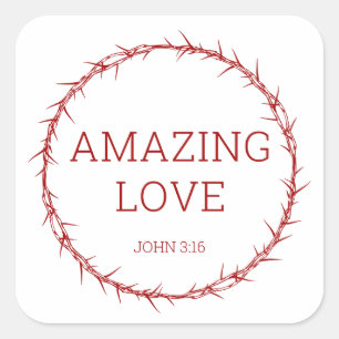 Phantastische Liebe - Jesus Christus Osterkrone vo Quadratischer Aufkleber