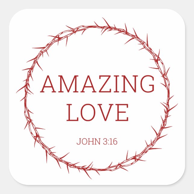 Phantastische Liebe - Jesus Christus Osterkrone vo Quadratischer Aufkleber (Vorderseite)