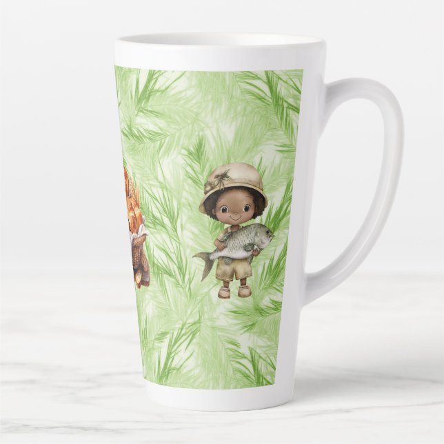 Phantastische Liebe und Fische Große Latte Tasse (Rechts)