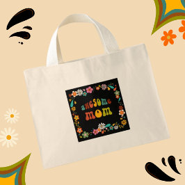 Phantastische Mama70er Inspiriert Blume Power Mini Stoffbeutel