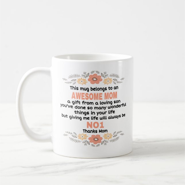 Phantastische Mama Geschenke von Sohn zu Mutter Kaffeetasse (Links)