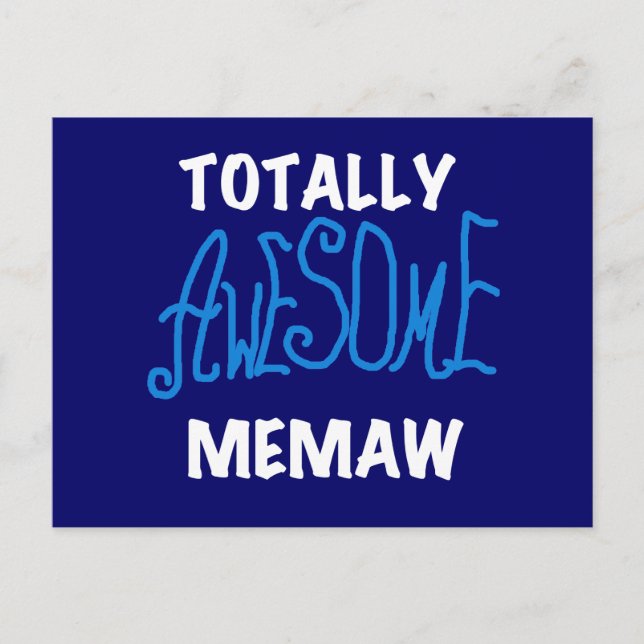 Phantastische Memaw Blue T - Shirt Postkarte (Vorderseite)