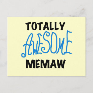 Phantastische Memaw Blue T - Shirt und Geschenke Postkarte
