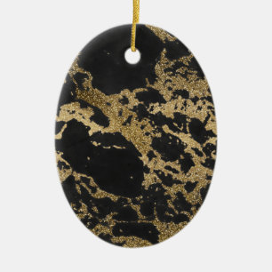 Phantastische moderne Imitate Gold Glitzer schwarz Keramikornament