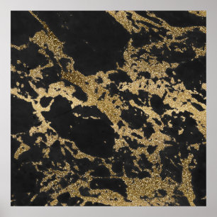 Phantastische moderne Imitate Gold Glitzer schwarz Poster