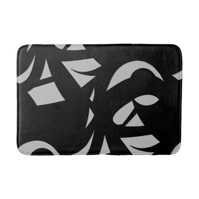 Phantastische Moderne Kunst Grau / Schwarz Badematte (Vorderseite)