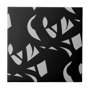 Phantastische Moderne Kunst Grau / Schwarz Fliese