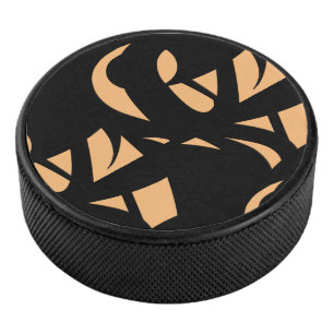 Phantastische moderne Kunstpfirsich / Schwarz Eishockey Puck