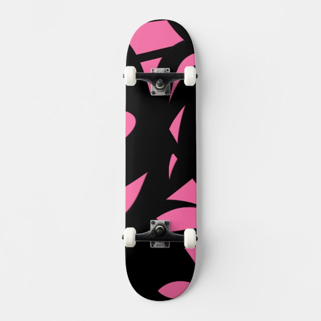 Phantastische Moderne Rosa / Schwarz Skateboard (Vorderseite)