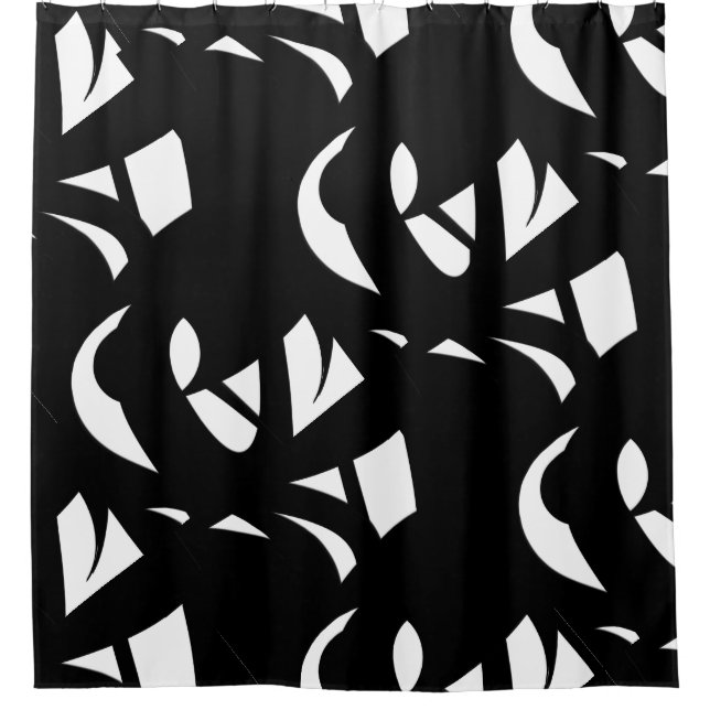Phantastische Moderne Schwarz/Weiß Duschvorhang (Vorderseite)