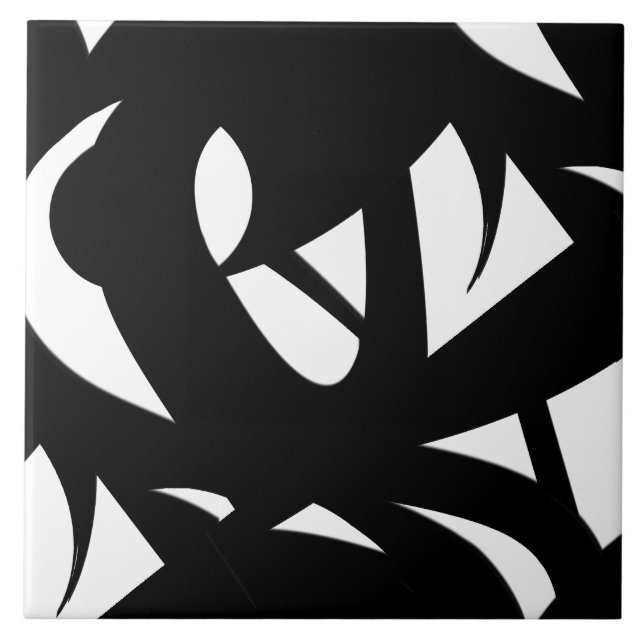 Phantastische Moderne Schwarz/Weiß Fliese (Vorderseite)