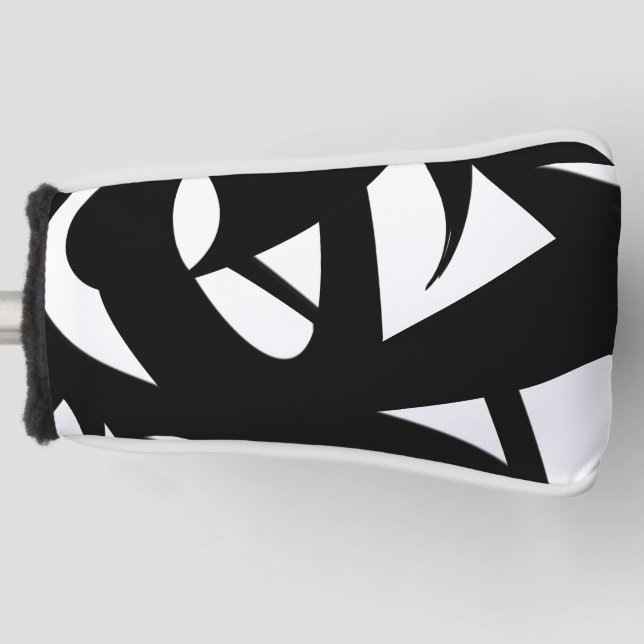 Phantastische Moderne Schwarz/Weiß Golf Headcover (Vorderseite)