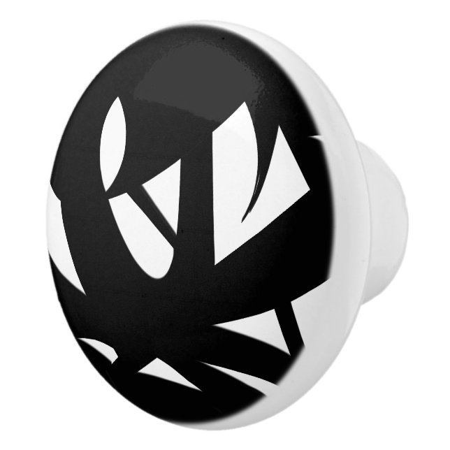 Phantastische Moderne Schwarz/Weiß Keramikknauf (Rechts)