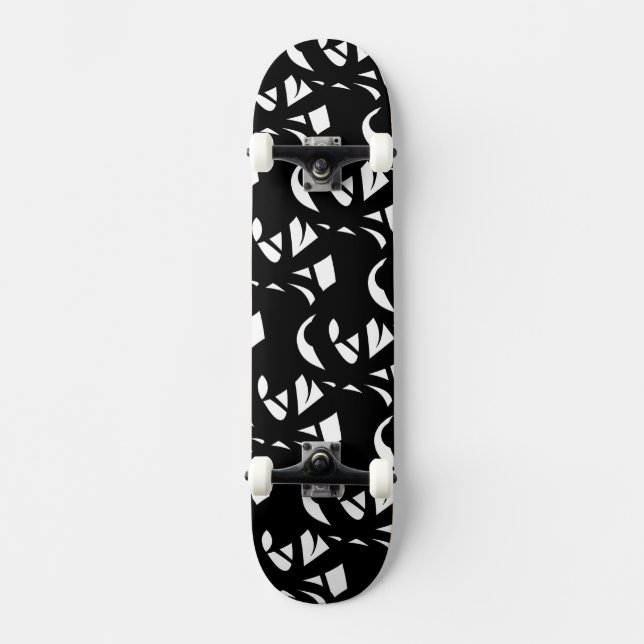 Phantastische Moderne Schwarz/Weiß Skateboard (Vorderseite)