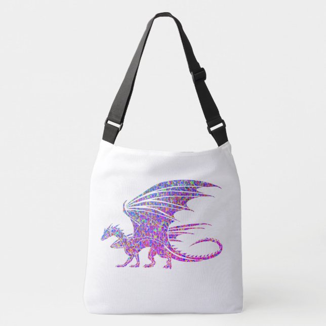 Phantastische Mosaik Dragon Crossbody Bag Tragetaschen Mit Langen Trägern (Vorderseite)