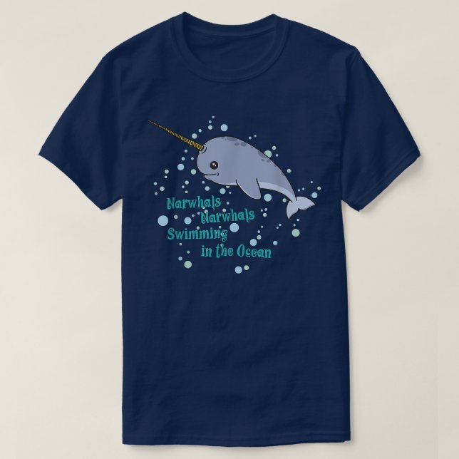 Phantastische Narwhal-Unicorns T-Shirt (Design vorne)