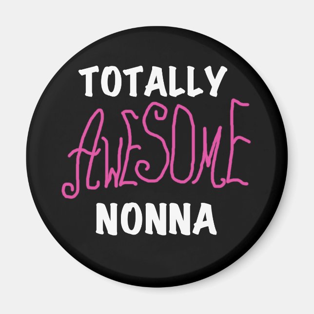 Phantastische Nonna Pink T - Shirt und Geschenke Magnet (Vorne)