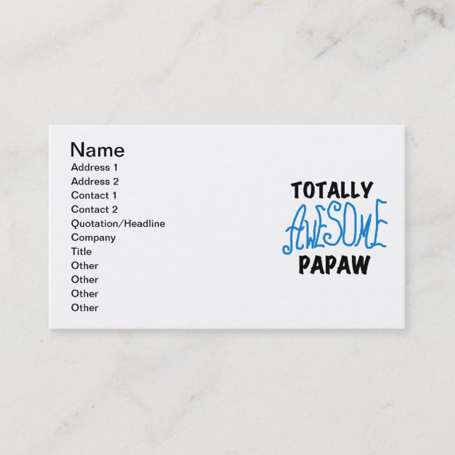 Phantastische Papaw-T - Shirt und Geschenke Visitenkarte (Vorderseite)