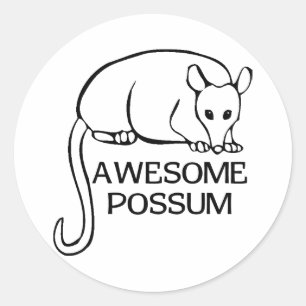 Phantastische Possum Runder Aufkleber