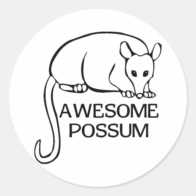 Phantastische Possum Runder Aufkleber (Vorderseite)