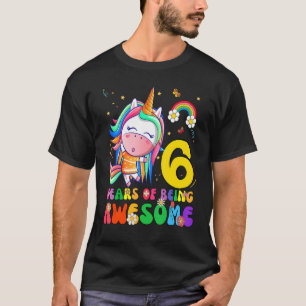 Phantastische Prinzessin Unicorn Geburtstag 6-jähr T-Shirt